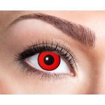Kontaktní čočky - červené s černým proužkem  - Halloween - Karnevalové doplňky