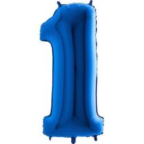 Balón foliový číslice MODRÁ - BLUE 102 cm  - 1 - Helium