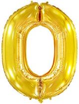 Balón foliový číslice ZLATÁ - GOLD 102 cm - 0 - Masky, škrabošky, brýle