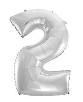 Balón foliový číslice STŘÍBRNÁ - SILVER 102 cm - 2 - Balónky