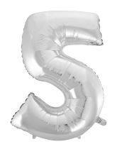 Balón foliový číslice STŘÍBRNÁ - SILVER 102 cm - 5 - Konfety