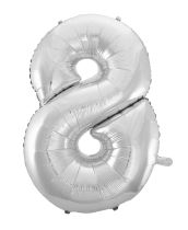 Balón foliový číslice STŘÍBRNÁ - SILVER 102 cm - 8 - Balónky