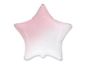 Balón fóliový hvězda ombré - růžovobílá - 48 cm