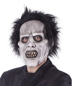 Maska zombie s vlasy -  Halloween