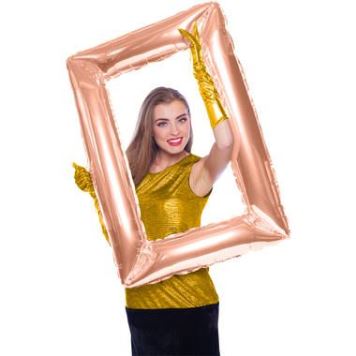 Fóliový balonek - selfie rámeček - fotokoutek  - Rose Gold  -85x60cm