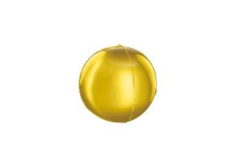 Balón foliový kulatý zlatý 3D - Silvestr - disco - 62 cm