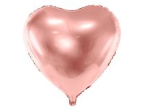 Foliový balón srdce růžovo zlaté - rosegold  - Svatba - Valentýn - 60 cm - Fóliové