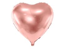 Foliový balón srdce růžovo zlaté - rosegold  - Svatba - Valentýn - 45 cm - Balónky