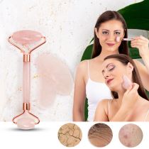 Masážní set Face roller a Gua Sha inSPORTline Rosado Set - Face Rollery